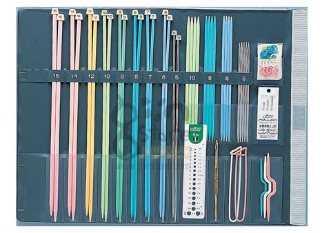 컬러 플라스틱 대바늘&amp;뜨개용품 세트(45-114)